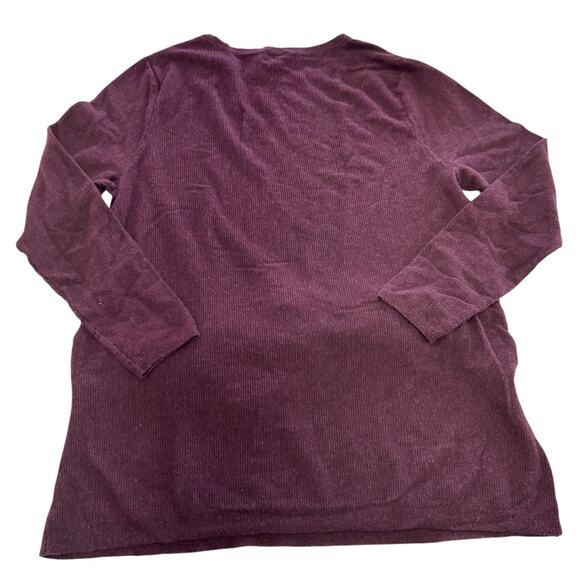 J.Jill Sweater Womens Large Purple Ribbed Knit Tie Front Tunic Cotton Blend - Picture 2 of 8